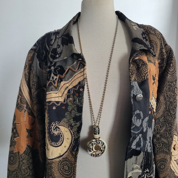 Julia Kim Jackets & Blazers - Julia Kim Vintage ALLURE Patchwork with Mountain Cabin Button Jacket (Size: 1X)